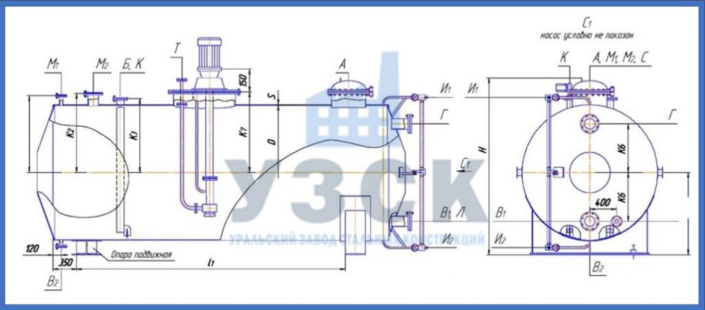 Чертеж емкости ГКК в Владимире